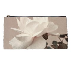 White Rose Vintage Style Photo In Ocher Colors Pencil Case by dflcprints