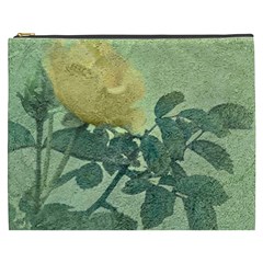 Yellow Rose Vintage Style  Cosmetic Bag (xxxl) by dflcprints