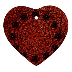 Grunge Style Geometric Mandala Heart Ornament by dflcprints