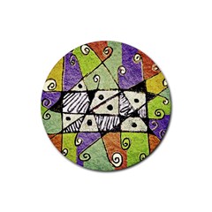 Multicolored Tribal Print Abstract Art Drink Coaster (round) by dflcprints