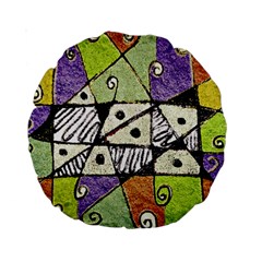 Multicolored Tribal Print Abstract Art 15  Premium Round Cushion  by dflcprints