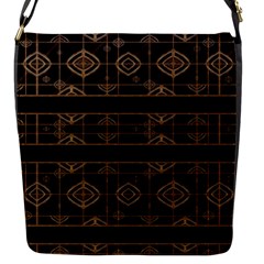 Dark Geometric Abstract Pattern Flap Closure Messenger Bag (small) by dflcprints