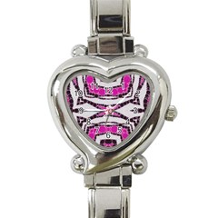 Pink Black Zebra  Heart Italian Charm Watch  by OCDesignss