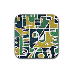 Colorful Tribal Abstract Pattern Drink Coaster (square) by dflcprints