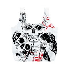 Skull Love Affair Reusable Bag (m) by vividaudacity