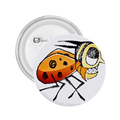 Funny Bug Running Hand Drawn Illustration 2 25  Button by dflcprints