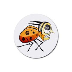 Funny Bug Running Hand Drawn Illustration Drink Coasters 4 Pack (round) by dflcprints