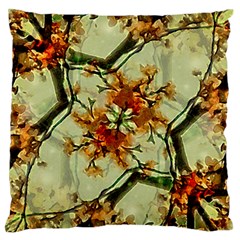 Floral Motif Print Pattern Collage Standard Flano Cushion Case (one Side) by dflcprints