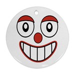 Happy Clown Cartoon Drawing Round Ornament