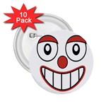 Happy Clown Cartoon Drawing 2.25  Button (10 pack) Front
