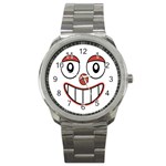 Happy Clown Cartoon Drawing Sport Metal Watch
