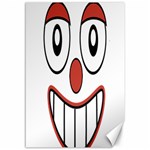 Happy Clown Cartoon Drawing Canvas 12  x 18  (Unframed)