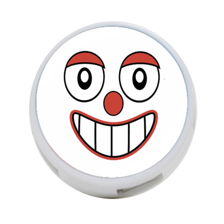 Happy Clown Cartoon Drawing 4-Port USB Hub (Two Sides)