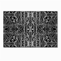 Black And White Tribal Geometric Pattern Print Postcard 4 x 6  (10 Pack) by dflcprints