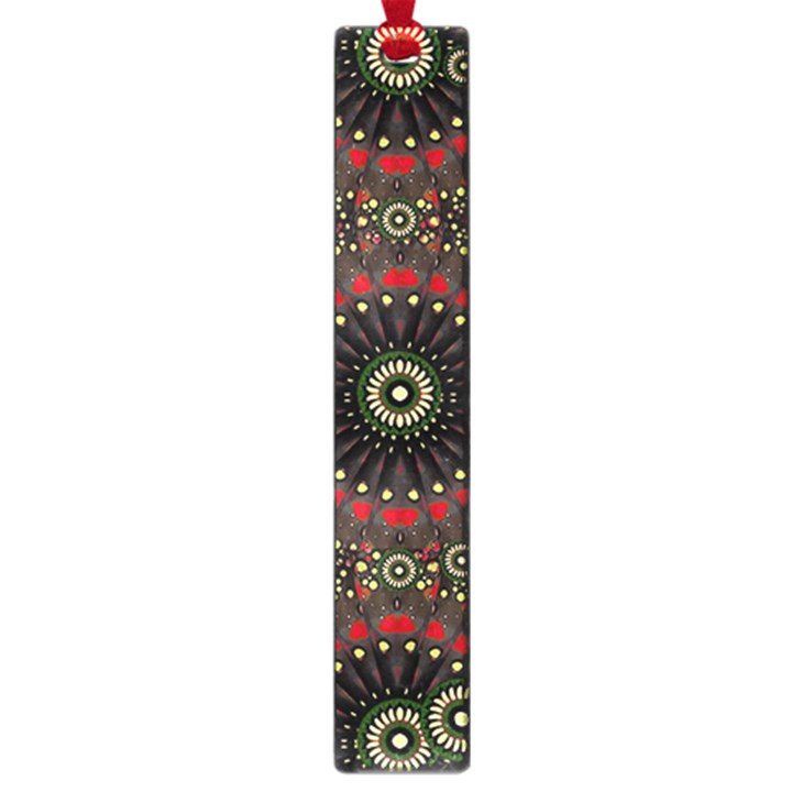 Digital Abstract Geometric Pattern in Warm Colors Large Bookmark