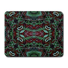 Tribal Ornament Pattern In Red And Green Colors Small Mouse Pad (rectangle) by dflcprints