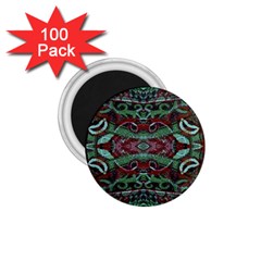 Tribal Ornament Pattern In Red And Green Colors 1 75  Button Magnet (100 Pack) by dflcprints