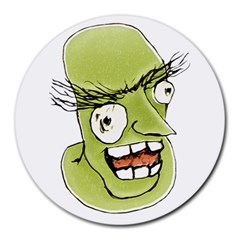 Mad Monster Man With Evil Expression 8  Mouse Pad (round) by dflcprints