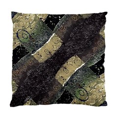 Geometric Abstract Grunge Prints In Cold Tones Cushion Case (single Sided)  by dflcprints