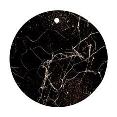 Spider Web Print Grunge Dark Texture Round Ornament (two Sides) by dflcprints