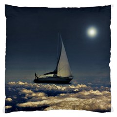 Navigating Trough Clouds Dreamy Collage Photography Large Flano Cushion Case (one Side) by dflcprints