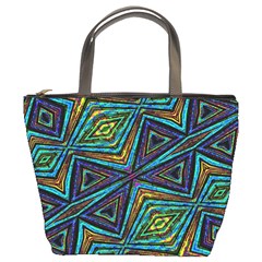 Tribal Style Colorful Geometric Pattern Bucket Handbag by dflcprints