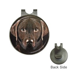 Chocolate Lab Hat Clip With Golf Ball Marker by LabsandRetrievers