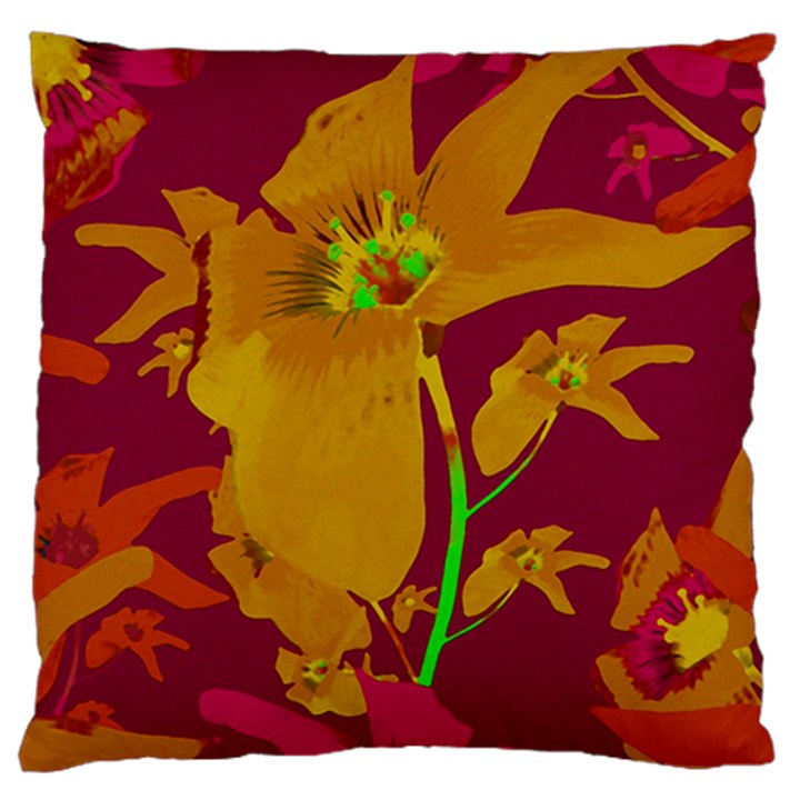 Tropical Hawaiian Style Lilies Collage Large Cushion Case (Single Sided) 
