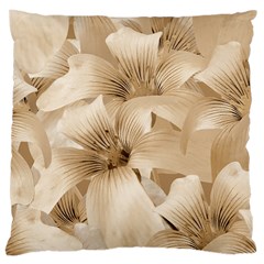 Elegant Floral Pattern In Light Beige Tones Large Cushion Case (single Sided)  by dflcprints