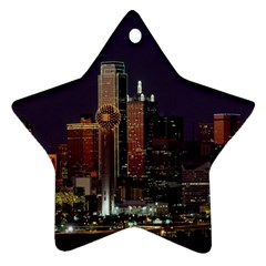Dallas Skyline At Night Star Ornament by StuffOrSomething