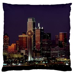 Dallas Skyline At Night Large Cushion Case (two Sided)  by StuffOrSomething