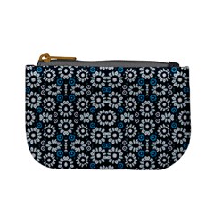 Floral Print Seamless Pattern In Cold Tones  Coin Change Purse