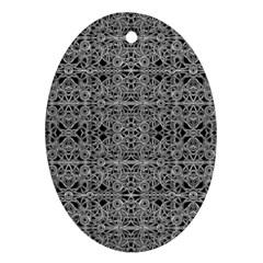 Cyberpunk Silver Print Pattern  Oval Ornament by dflcprints
