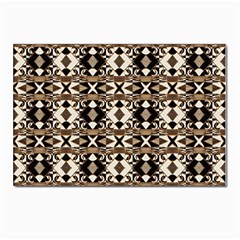 Geometric Tribal Style Pattern In Brown Colors Scarf Postcard 4 x 6  (10 Pack) by dflcprints