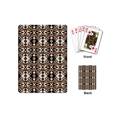 Geometric Tribal Style Pattern In Brown Colors Scarf Playing Cards (mini) by dflcprints