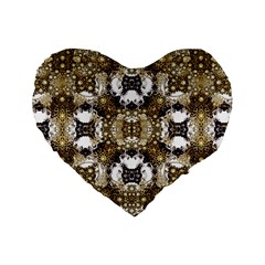 Baroque Ornament Pattern Print 16  Premium Flano Heart Shape Cushion  by dflcprints