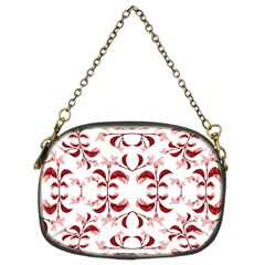 Floral Print Modern Pattern In Red And White Tones Chain Purse (two Sided)  by dflcprints