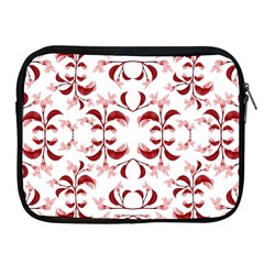 Floral Print Modern Pattern In Red And White Tones Apple Ipad Zippered Sleeve by dflcprints