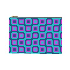 Blue Purple Squares Pattern Cosmetic Bag (large) by LalyLauraFLM