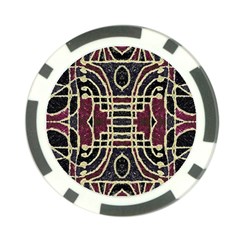 Tribal Style Ornate Grunge Pattern  Poker Chip by dflcprints