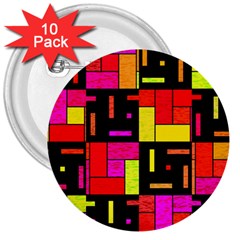Squares And Rectangles 3  Button (10 Pack) by LalyLauraFLM