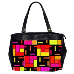 Squares And Rectangles Oversize Office Handbag (two Sides) by LalyLauraFLM
