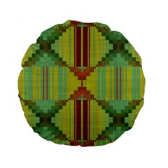 Tribal Shapes 15  Premium Round Cushion  by LalyLauraFLM