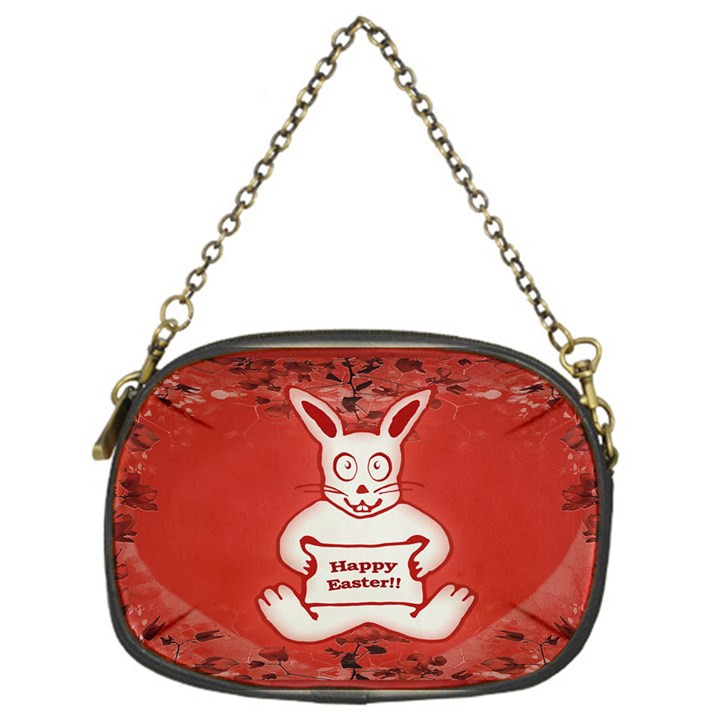 Cute Bunny Happy Easter Drawing Illustration Design Chain Purse (One Side)