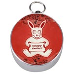 Cute Bunny Happy Easter Drawing Illustration Design Silver Compass Front