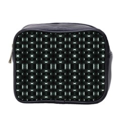Futuristic Dark Hexagonal Grid Pattern Design Mini Travel Toiletry Bag (two Sides) by dflcprints