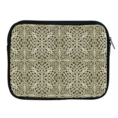 Silver Intricate Arabesque Pattern Apple Ipad Zippered Sleeve by dflcprints