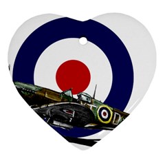 Spitfire And Roundel Heart Ornament by TheManCave