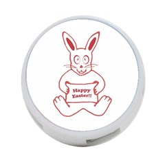 Cute Bunny Happy Easter Drawing I 4-port Usb Hub (two Sides) by dflcprints
