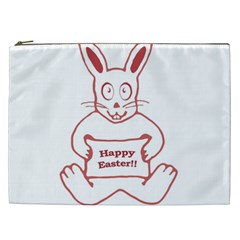 Cute Bunny Happy Easter Drawing I Cosmetic Bag (xxl) by dflcprints
